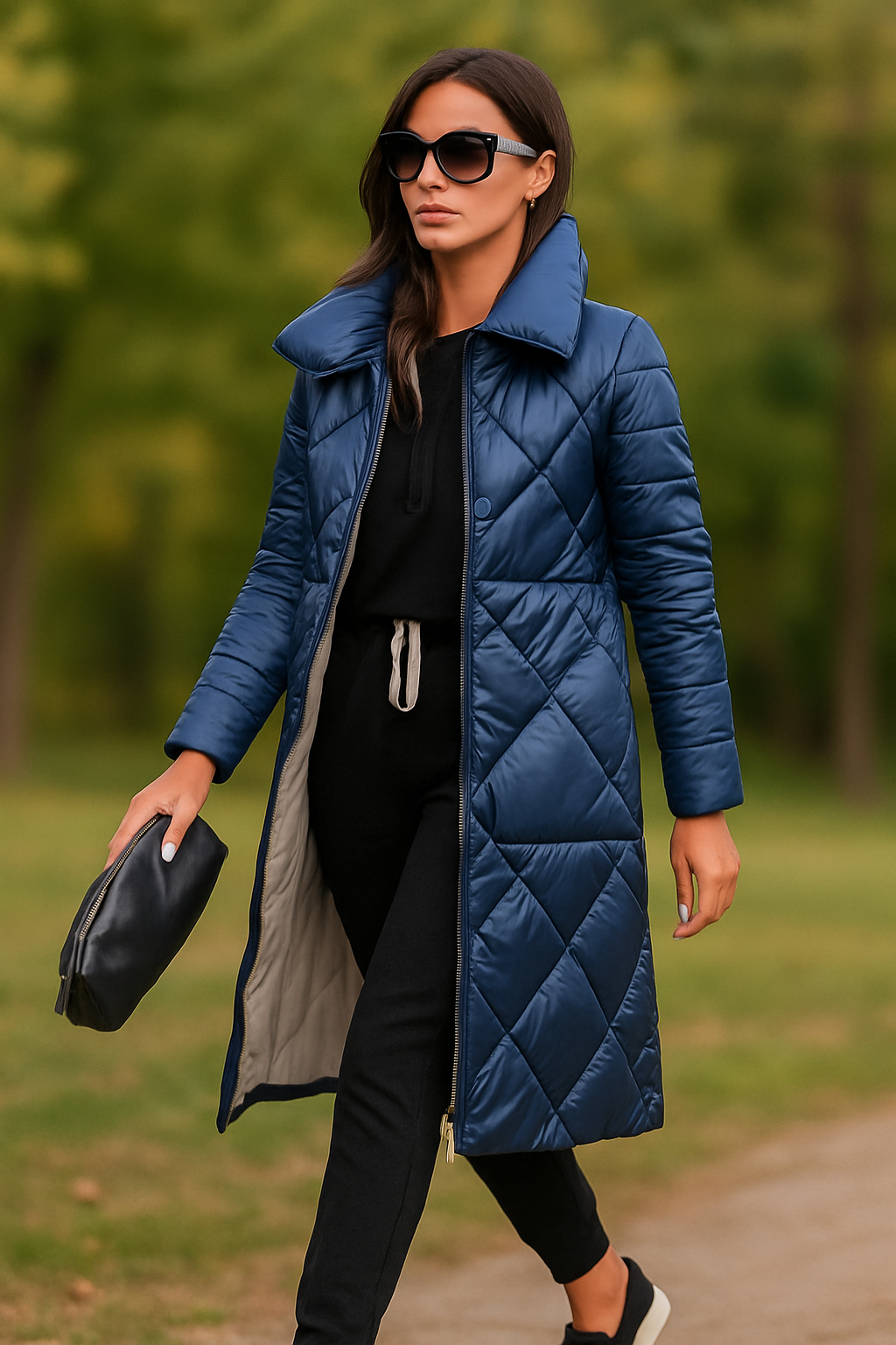 ELEGANTE CAPPOTTO TRAPUNTATO LUNGO